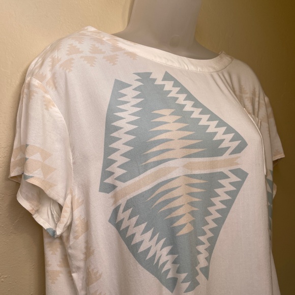 Pendleton | Juniper Seafoam Aztec Tribal Heritage Soft Thin Lightweight Boxy Top - Picture 5 of 11